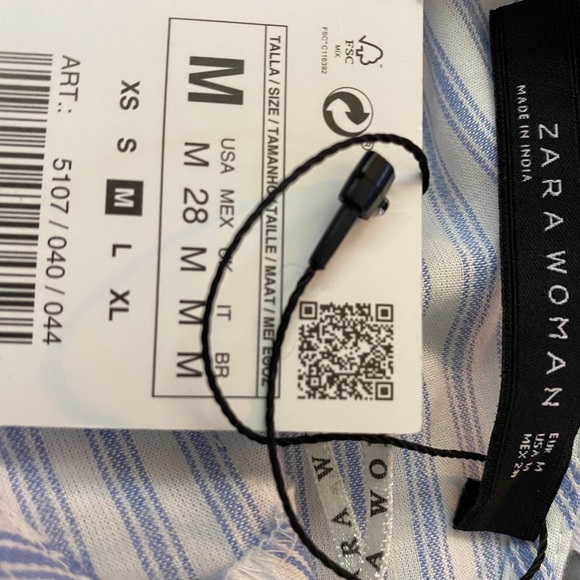 NWT Zara striped top with lace - Picture 7 of 7